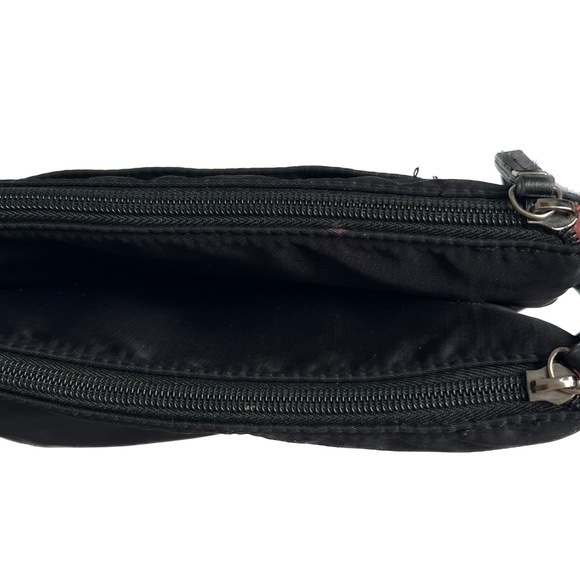 Tracker Crossbody Bag Travel Black RFID Slot 3 Pockets Small 10" x 7 1/2" - Picture 5 of 9
